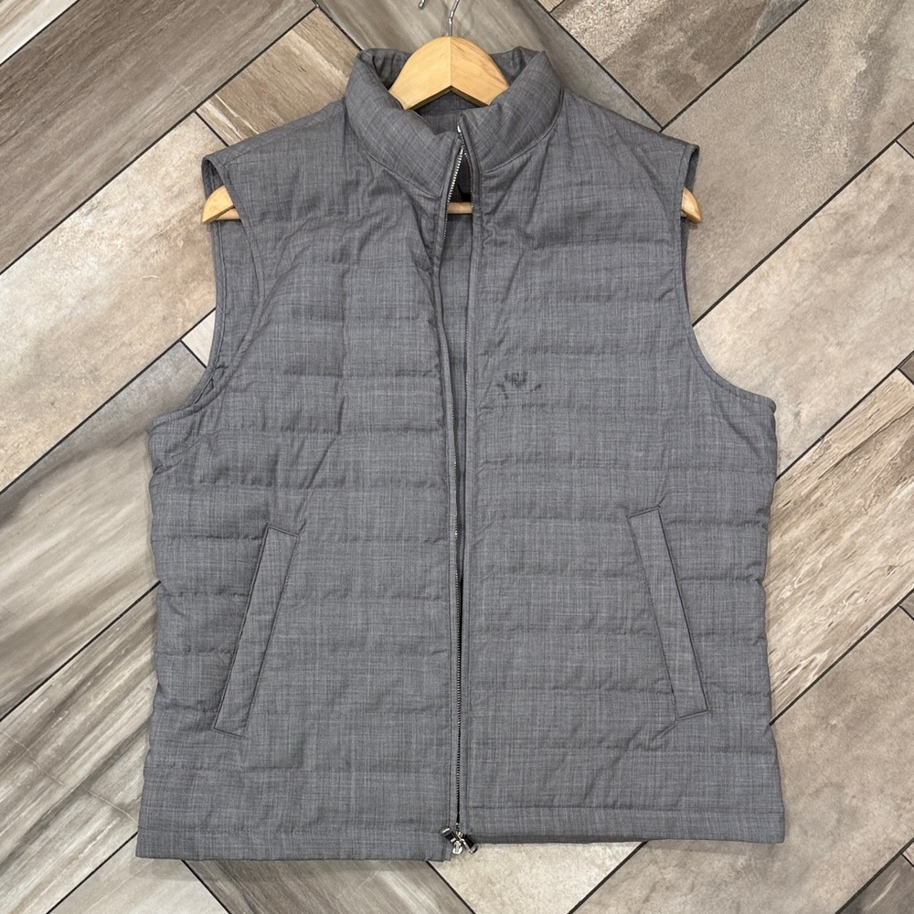 Men's Gray Quilted Puffer Vest - Lightweight Layering